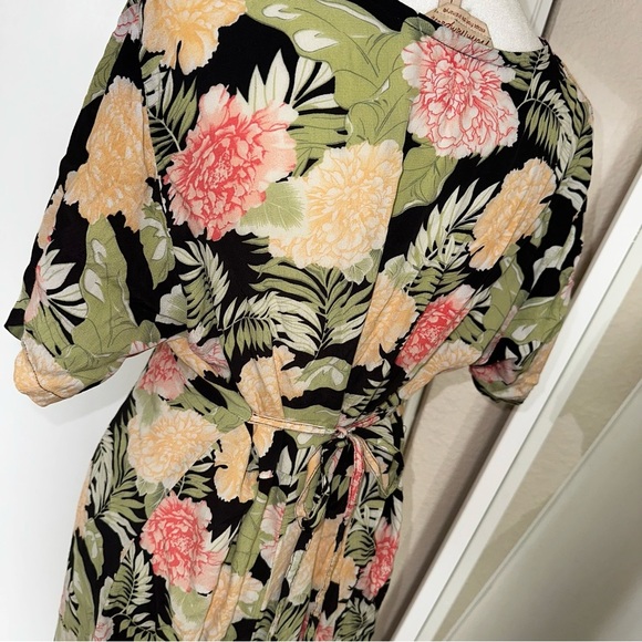 Norm Thompson Floral Print Dress with tie back at waist size Large - Picture 5 of 5